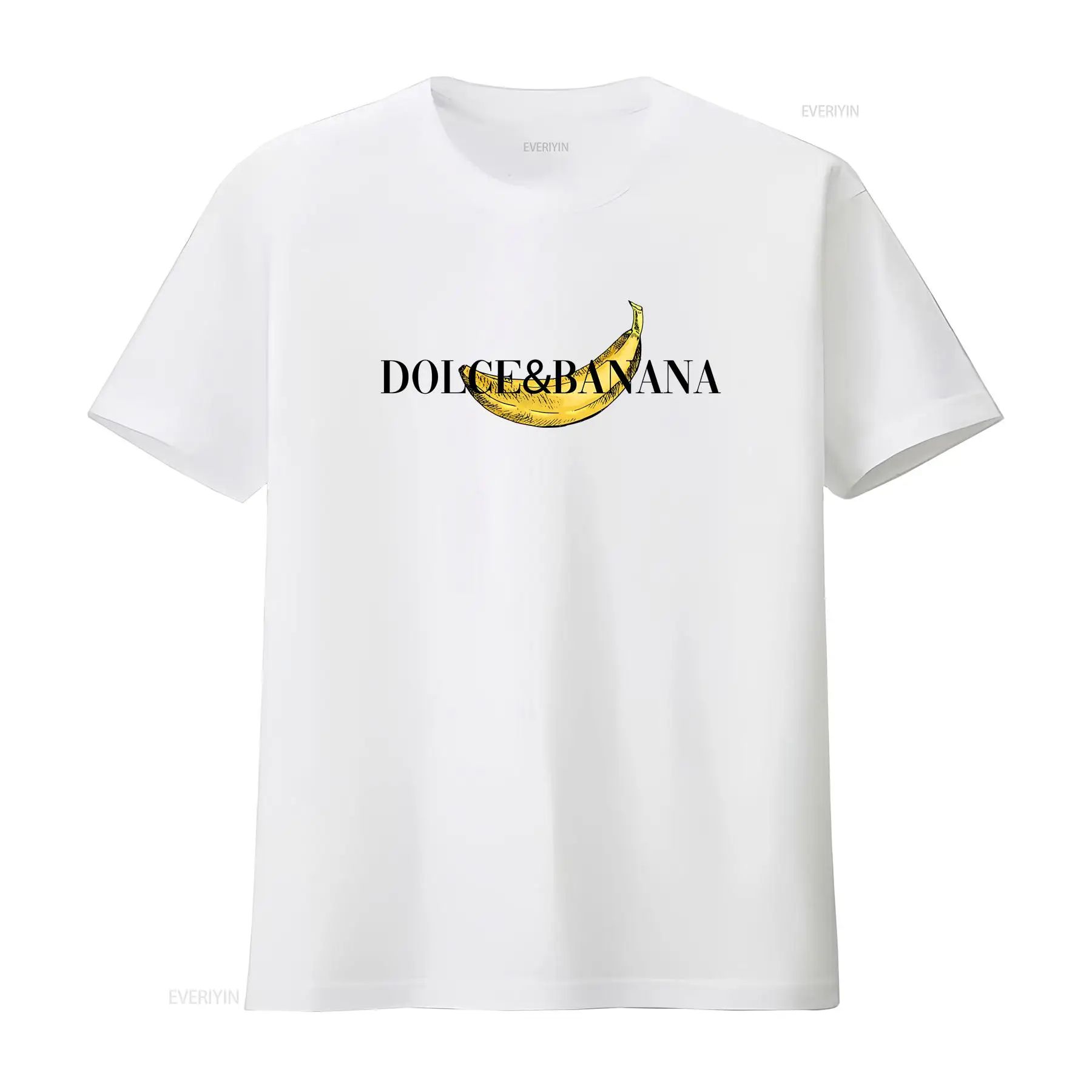 Vintage Fashion Knitwear - 男性用白Tシャツ ドルチェバナナ ヴィンテージ ウォッシュドトップ 日常着に最適 快適なファッション