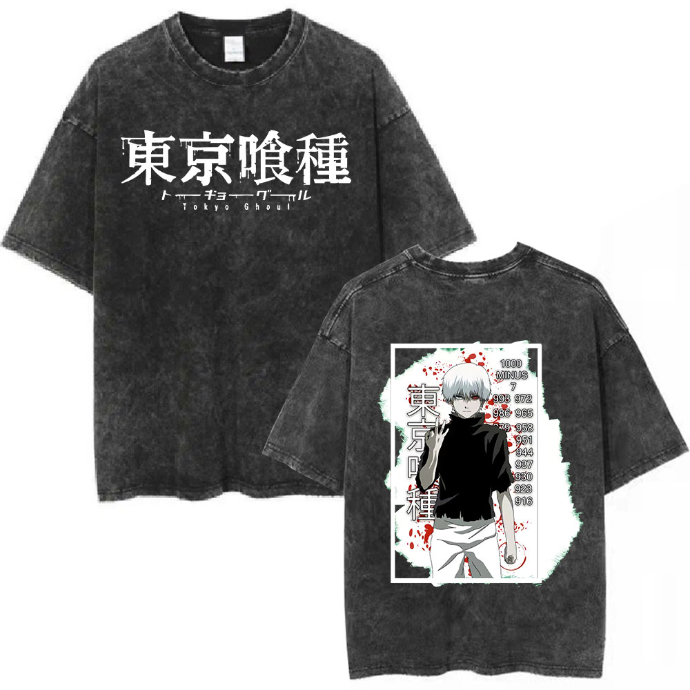 Vintage Ken Fashion - アニメ東京グールカネキケンヴィンテージ洗浄 Tシャツ男性女性服ファッション Tシャツ高品質綿半袖 Tシャツ