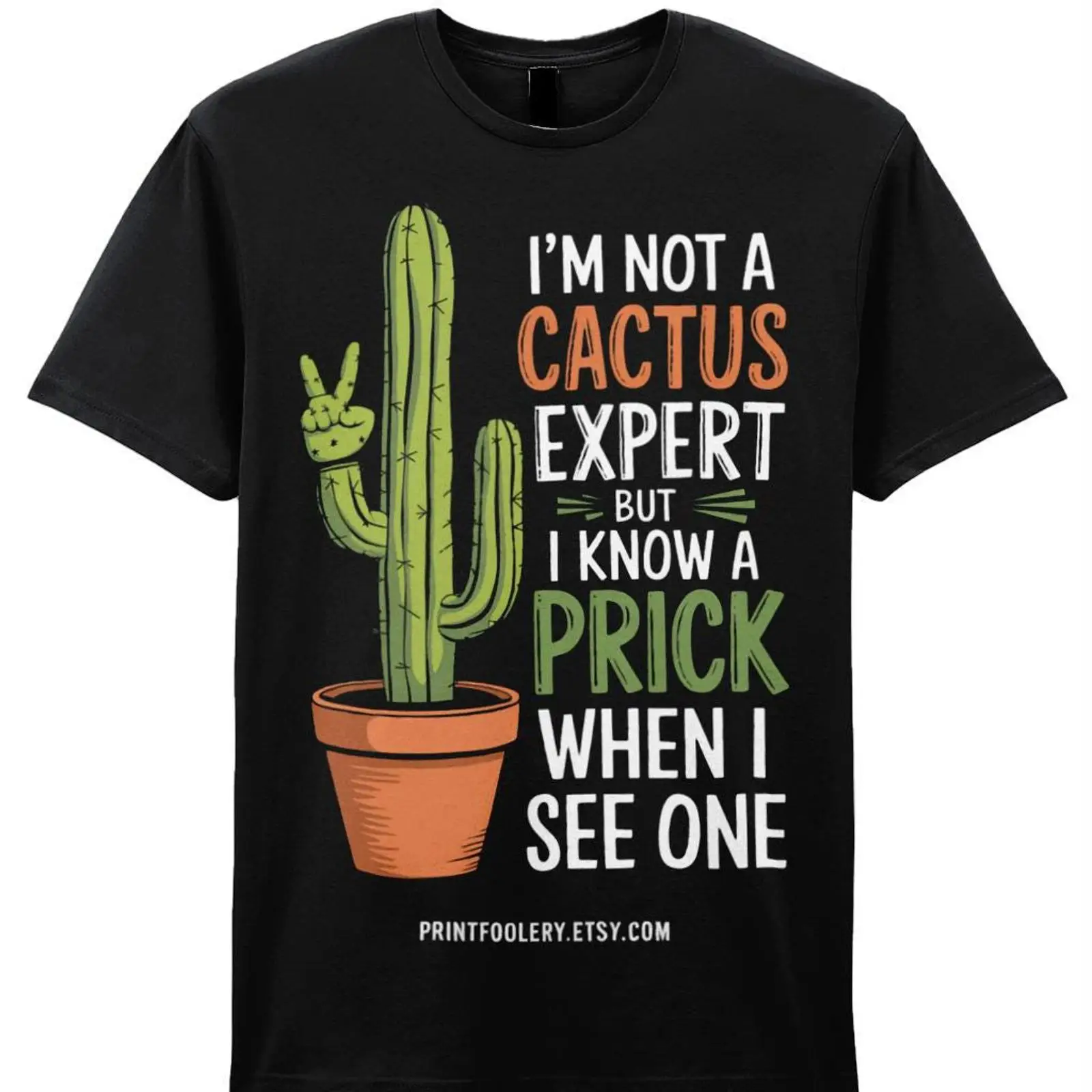 Vintage Fashion Expert - 面白いサボテンの名言Tシャツ「私は専門家ではありませんが、サボテンを見た瞬間にわかる」皮肉なカジュアルヴィンテージウォッシュ加工のちょっとおしゃれなTシャツ