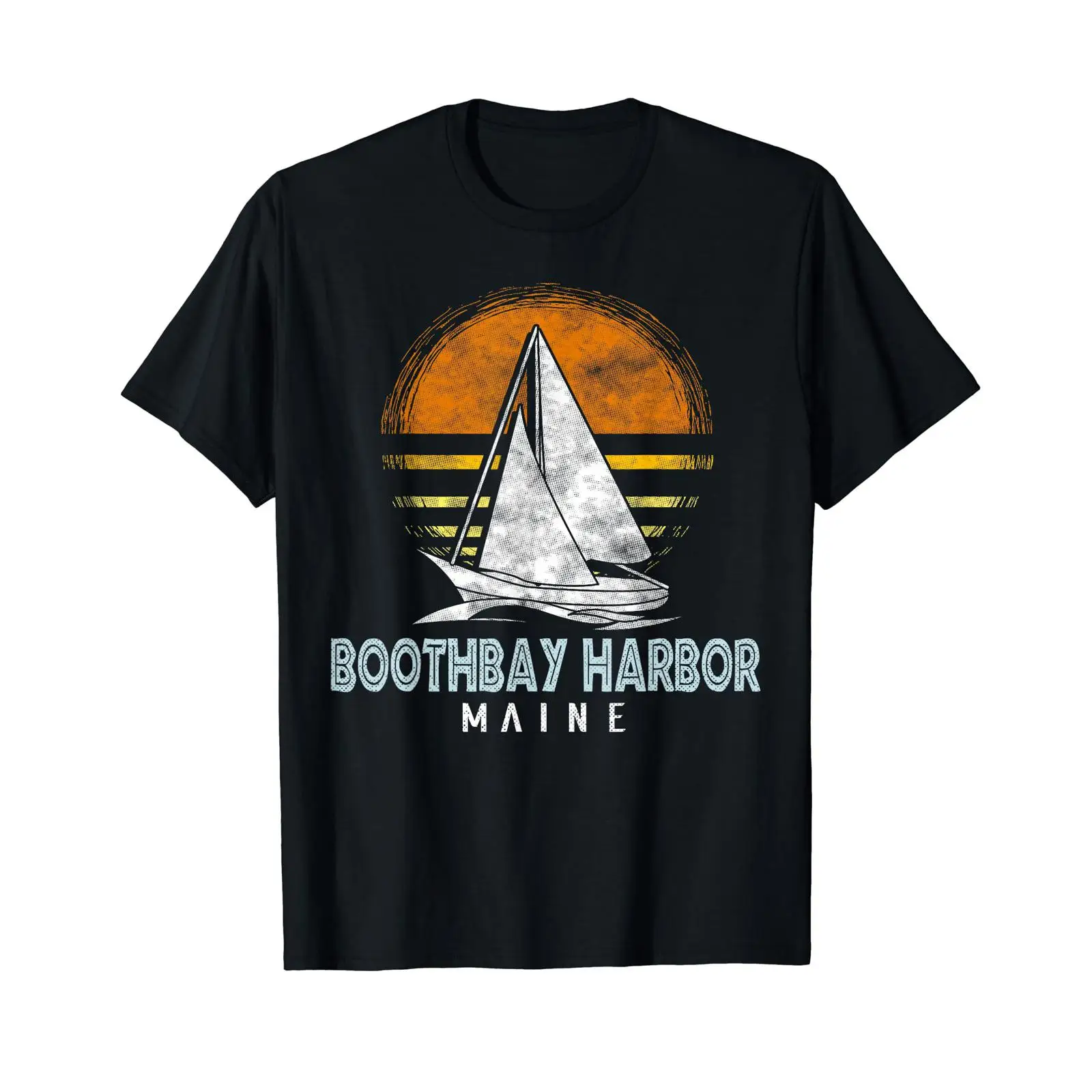 Vintage Yacht Fashion - ヴィンテージ航海ボートTシャツ ブースベイハーバー メイン ヨット ヴィンテージ ウォッシュド