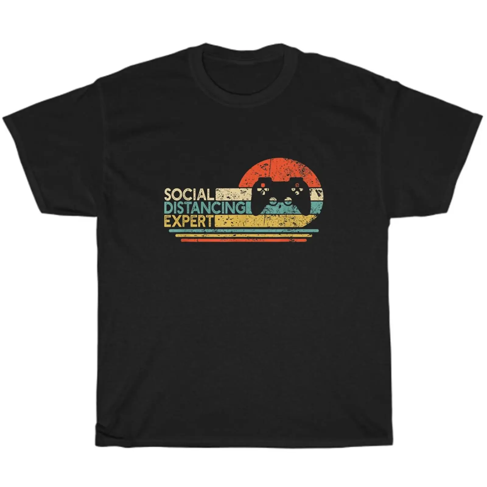 Vintage Fashion Expert - ソーシャルディスタンスエキスパートゲーミングヴィンテージビデオゲーマーTシャツ面白いヴィンテージウォッシュドストリートウェア多用途ストレッチファッションソフト