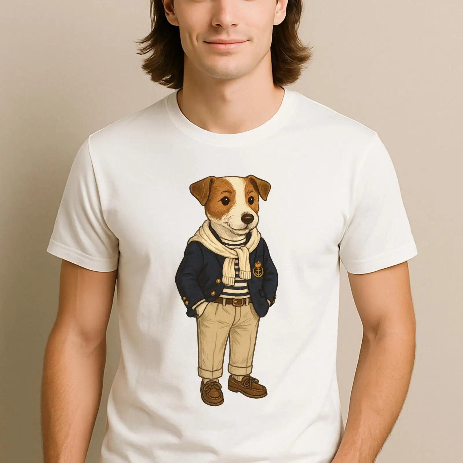 Vintage Yacht Fashion - プレッピー ジャック ラッセル テリア Tシャツ ヨットクラブ