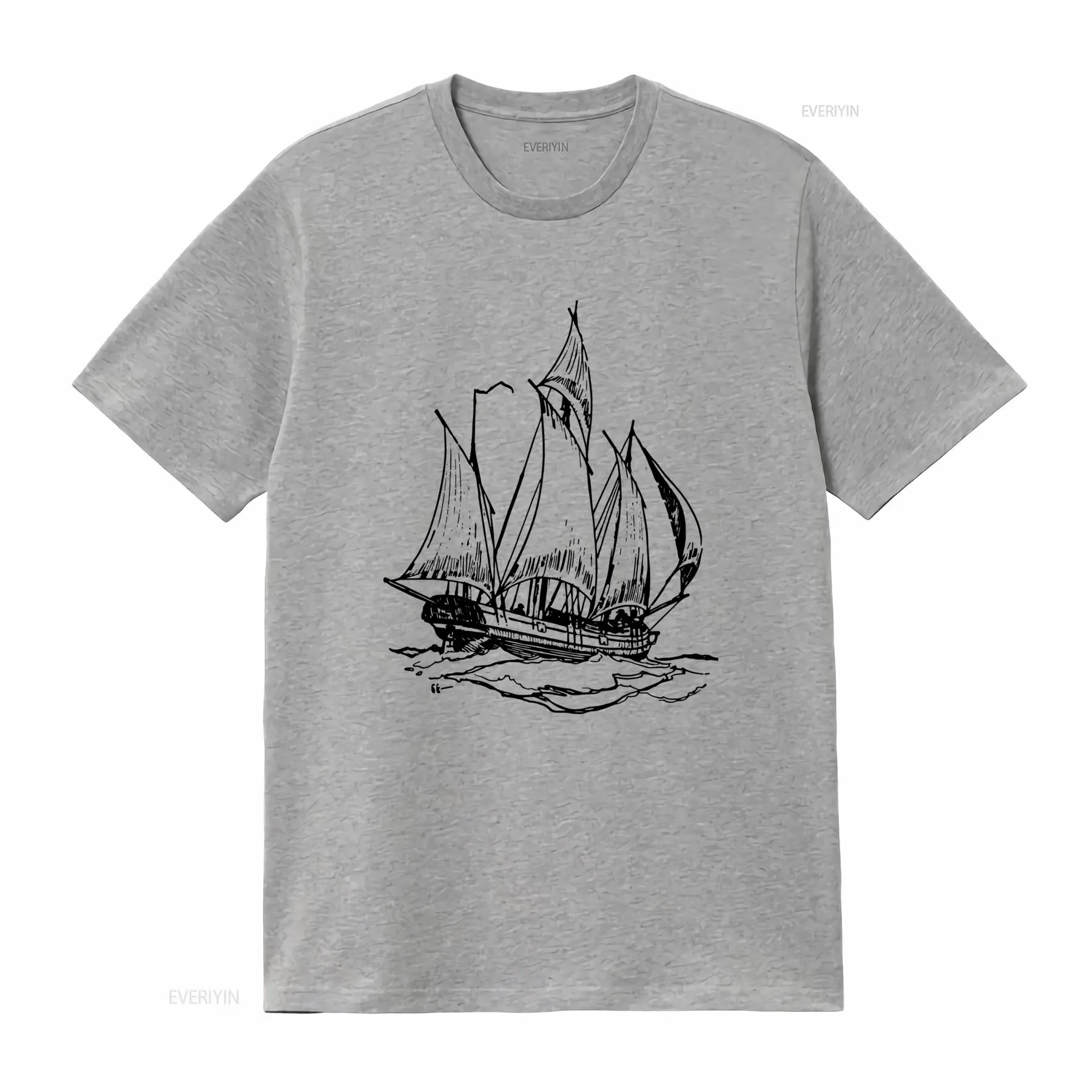 クラシックなヴィンテージ風帆船プリントのセーリングシップTシ - Vintage Yacht Fashion のレビューと価格