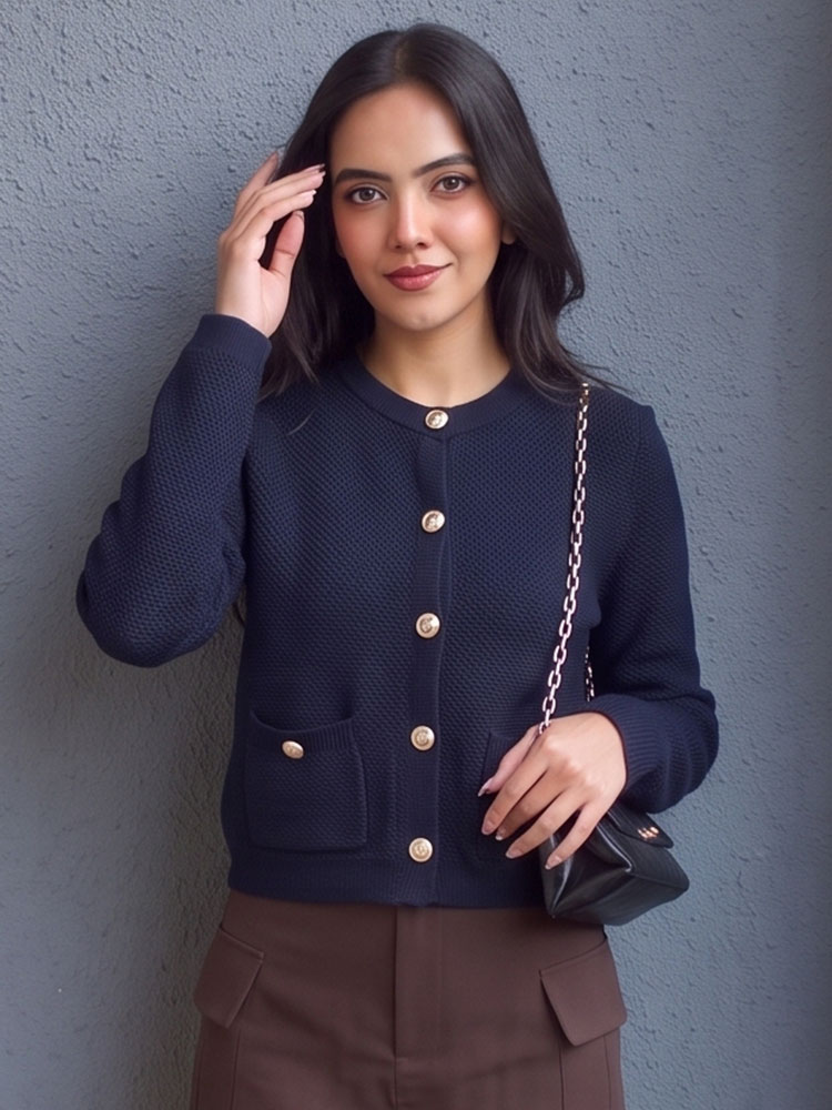 HH ヴィンテージ女性ソリッドスリムポケットクロップドエレガ - Crop Cardigan Vintage のレビューと価格
