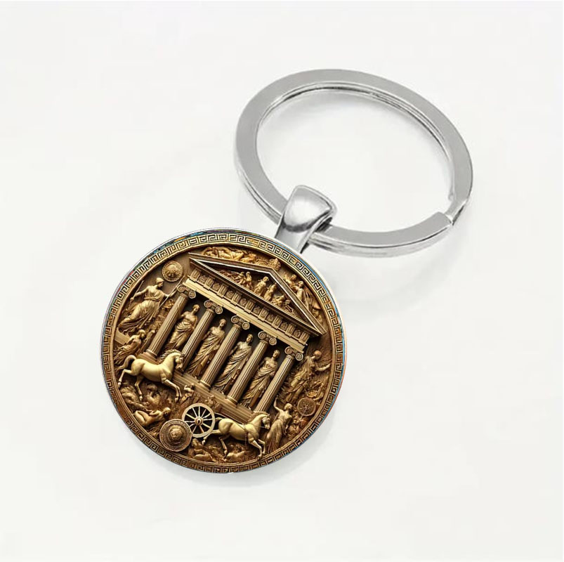 古代ギリシャ神話の円形ギリシャ寺院キーホルダー、ヴィンテージ - Vintage Fashion Enthusiasts のレビューと価格