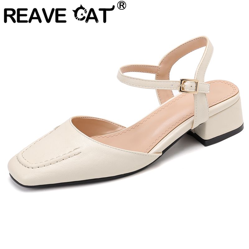 REAVE CAT 2025 女性用サンダル スクエアトゥ  - Vintage Fashion Plus Size のレビューと価格