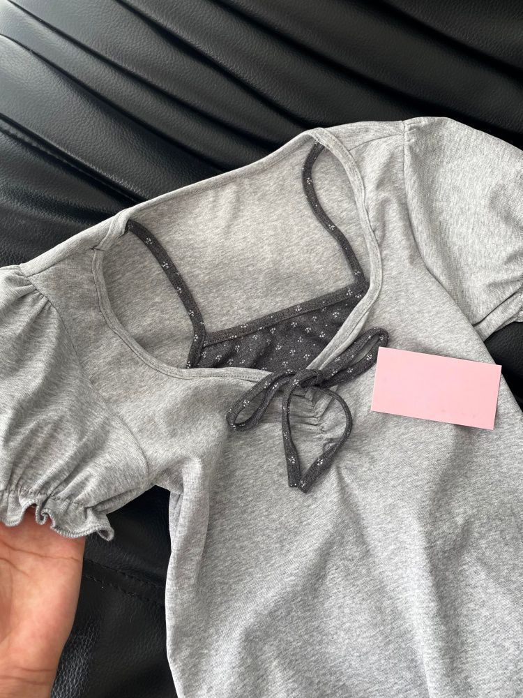 韓国ファッション パフスリーブ エステティック クロップトッ - Vintage Fashion Korea のレビューと価格