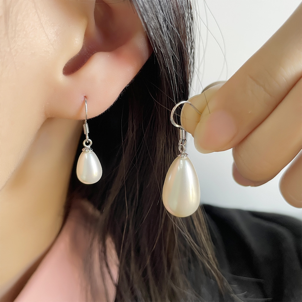 女性のための模造真珠のイヤリング,水滴,楕円形,ヴィンテージ - Vintage Fashion Korea のレビューと価格