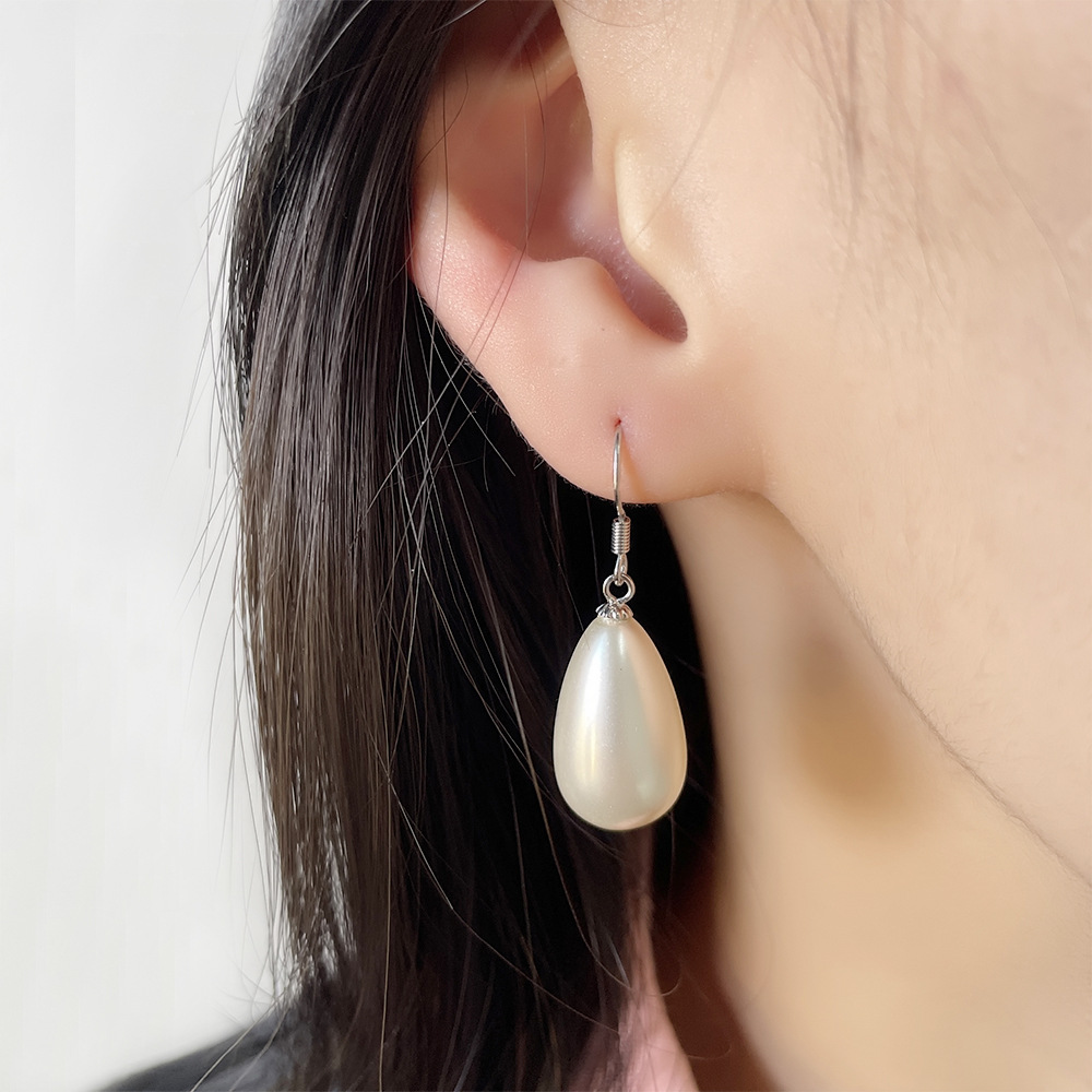 女性のための模造真珠のイヤリング,水滴,楕円形,ヴィンテージ - Vintage Fashion Korea のレビューと価格