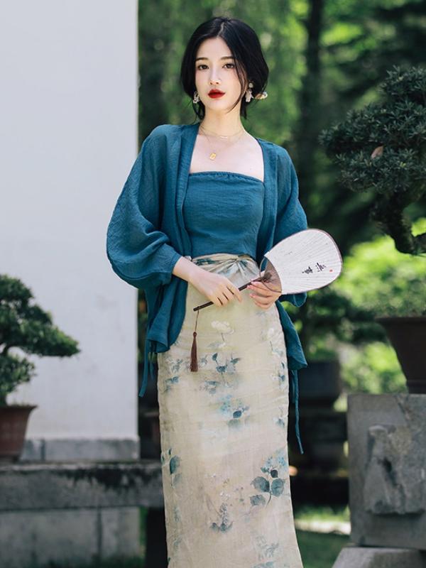 プラスサイズ花柄オープンカーディガンストラップホルタースカー - Vintage Fashion Plus Size のレビューと価格