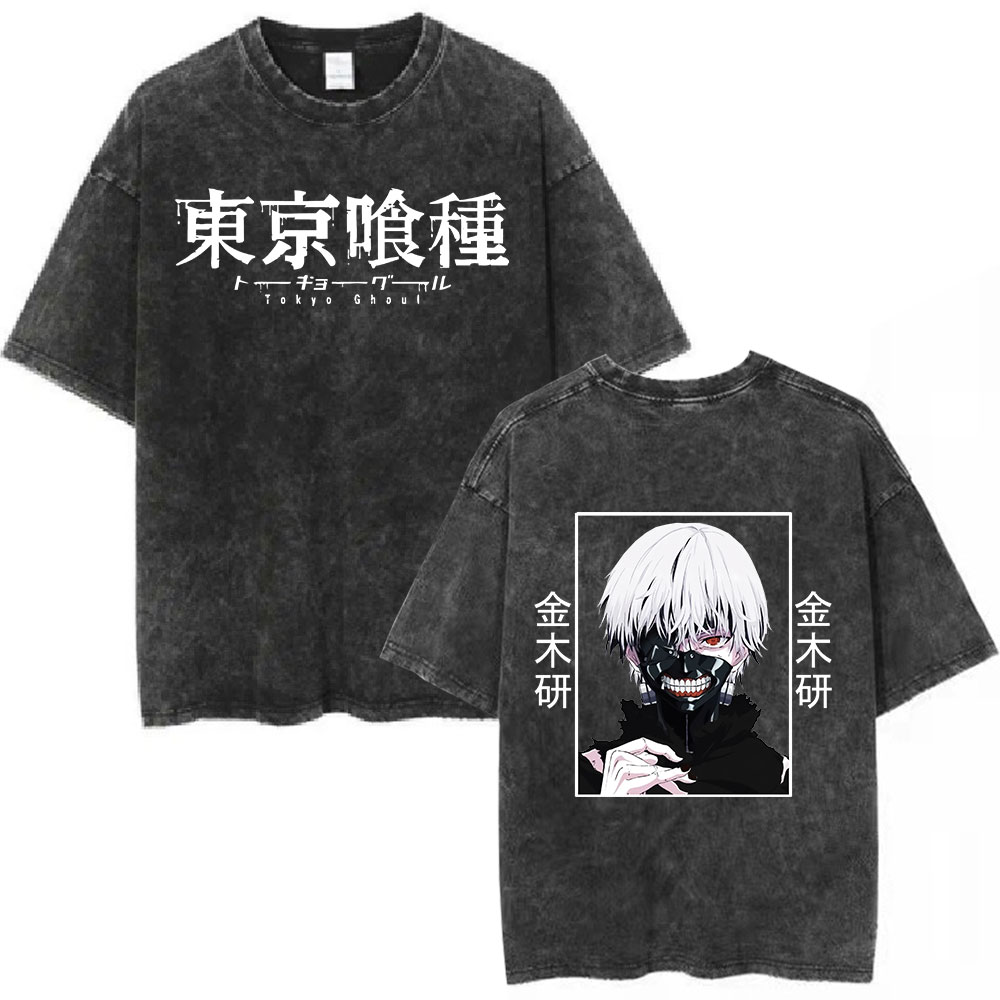 アニメ東京グールカネキケンヴィンテージ洗浄 Tシャツ男性女性 - Vintage Ken Fashion のレビューと価格
