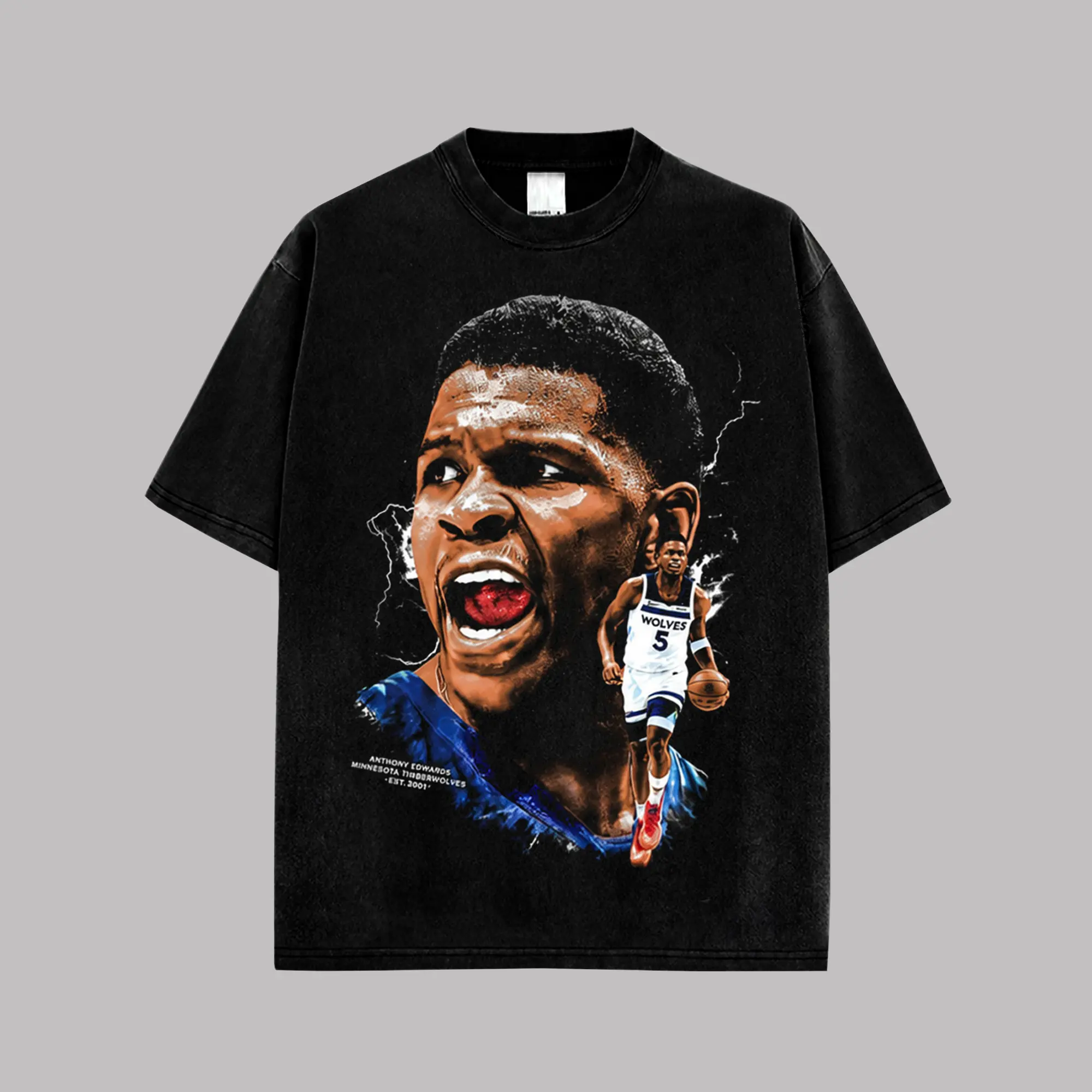 ヴィンテージバスケットボールグラフィックオーバーサイズTシャ - Vintage Fashion Enthusiasts のレビューと価格
