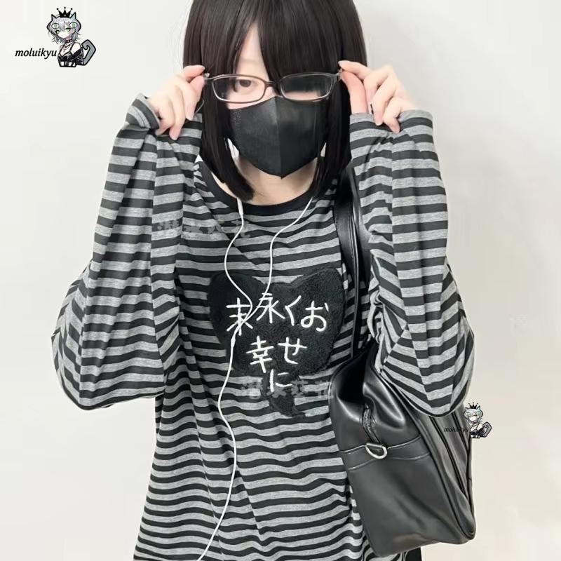 Y2K アメリカンパンクヴィンテージ O ネック長袖シャツオ - Vintage Fashion のレビューと価格