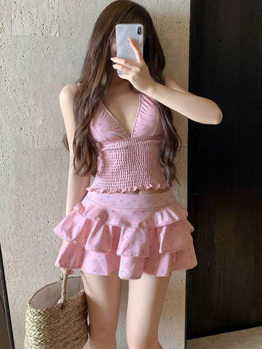 夏の女性の服痩身タンキニ水着女性控えめなスカート付きビキニセ - Vintage Fashion のレビューと価格