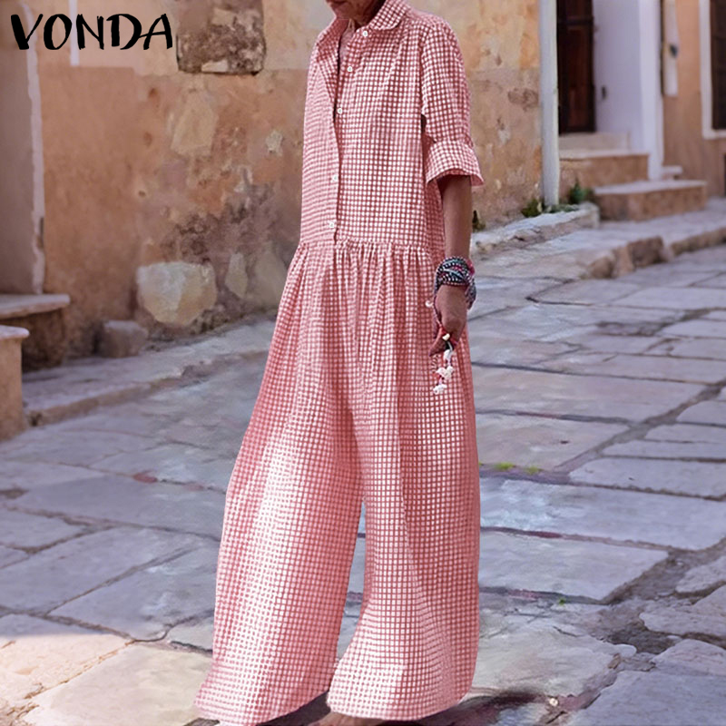 プラスサイズ 5XL VONDA ヴィンテージジャンプスーツ - Vintage Fashion Plus Size のレビューと価格