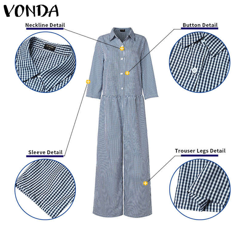プラスサイズ 5XL VONDA ヴィンテージジャンプスーツ - Vintage Fashion Plus Size のレビューと価格