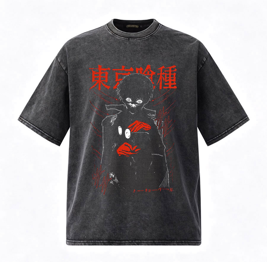 ヴィンテージウォッシュアニメ東京グールカネキケン Tシャツメ - Vintage Ken Fashion のレビューと価格