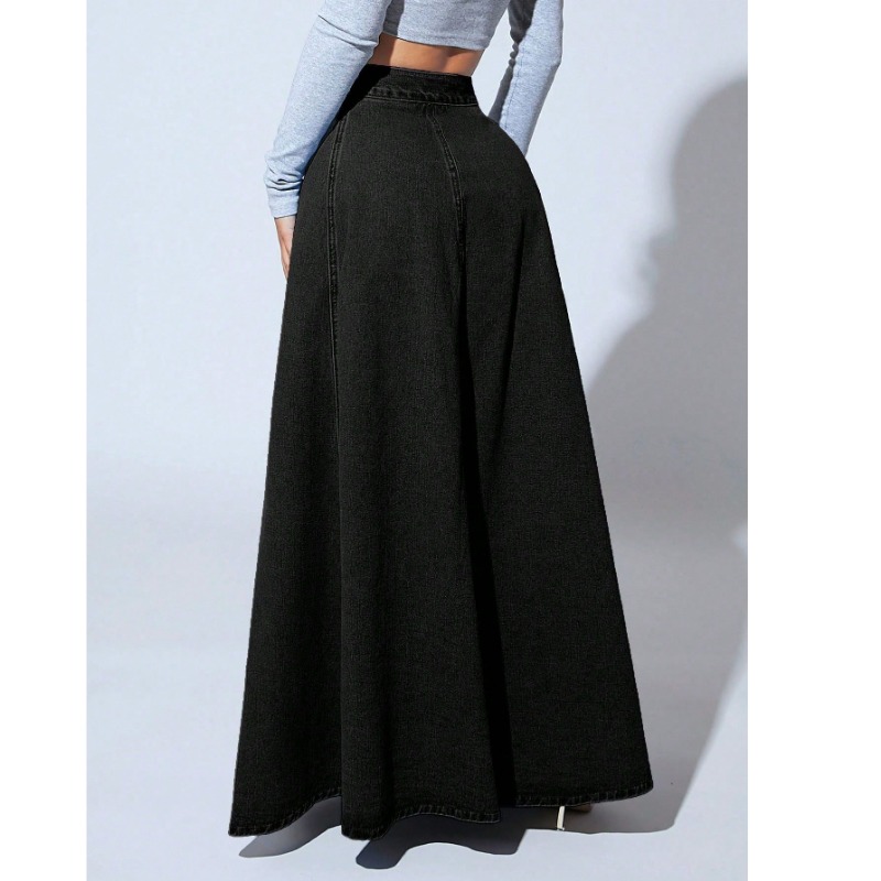 プラスサイズ レディース ブラックデニム ロングスカート ハ - Vintage Fashion Plus Size のレビューと価格