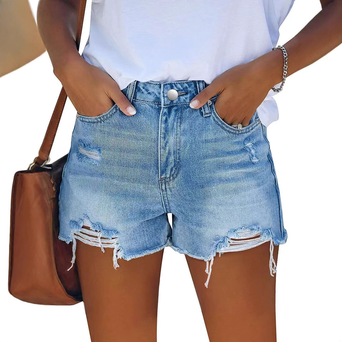 アメリカンヴィンテージスタイルファッション女性の穴あきパッチ - Vintage Fashion Jeans のレビューと価格