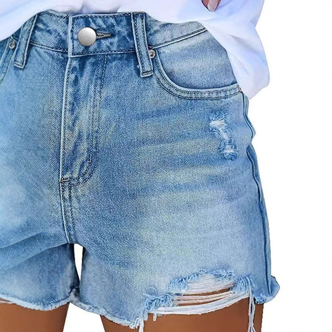 アメリカンヴィンテージスタイルファッション女性の穴あきパッチ - Vintage Fashion Jeans のレビューと価格