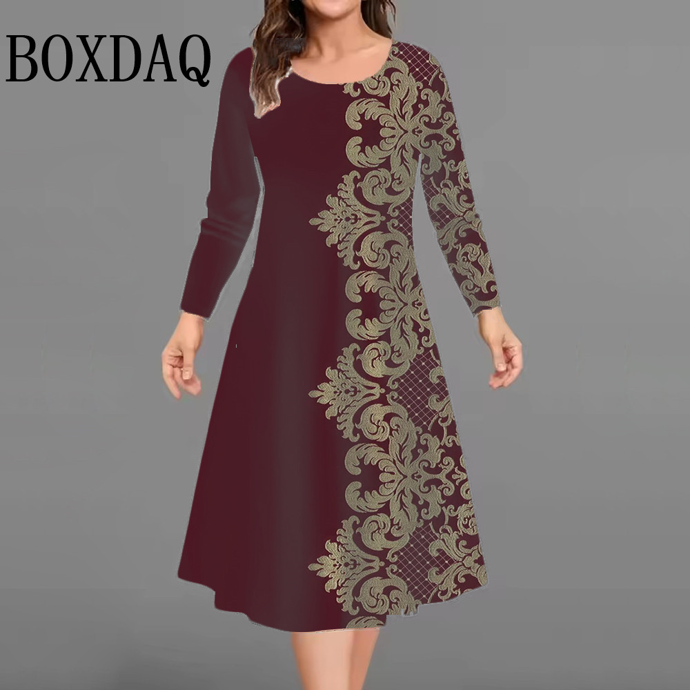 レディース レトロワンピース 花柄プリント エレガント カジ - Vintage Fashion Plus Size のレビューと価格