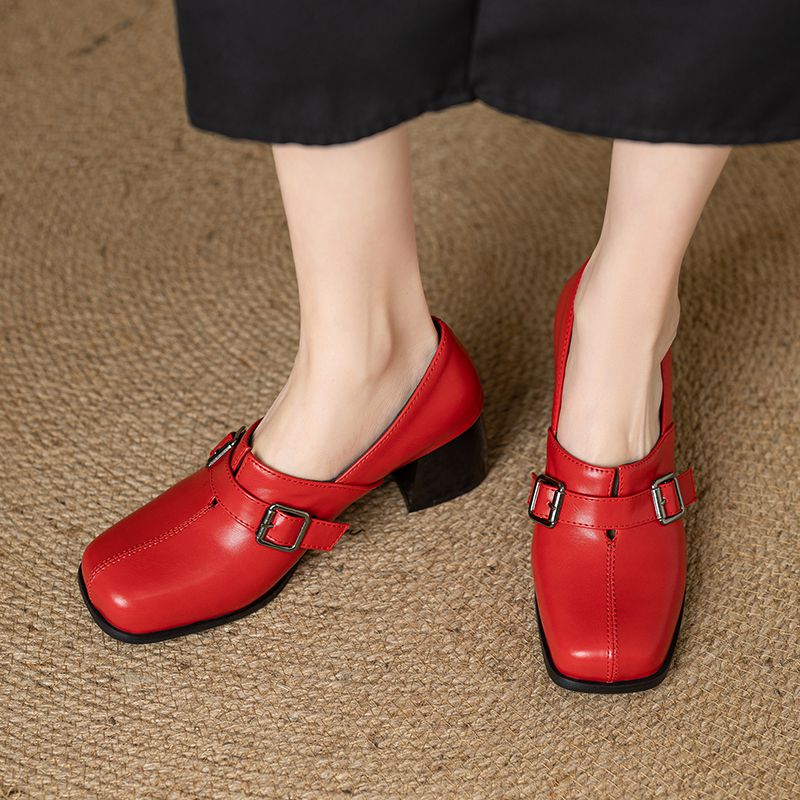 Girseaby ヴィンテージ女性パンプススクエアトゥブロッ - Vintage Fashion Plus Size のレビューと価格